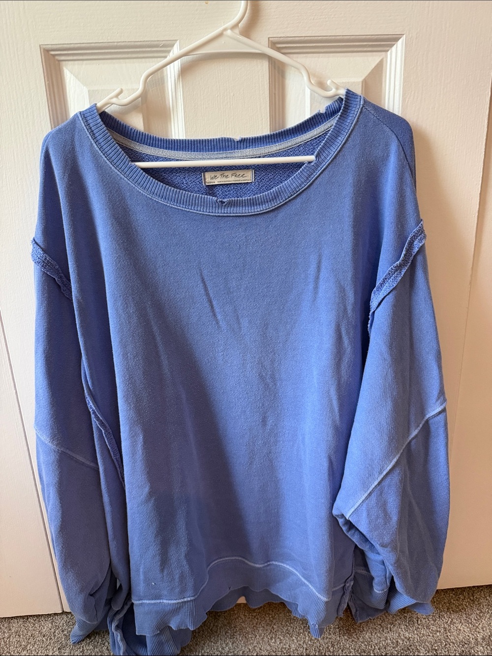 We The Free Periwinkle Blue Relaxed Crewneck Sweater